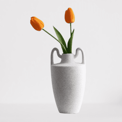 White Nordic Ceramic Vase for Dried Flower Arrangements - Ideal for Home or Office Decor